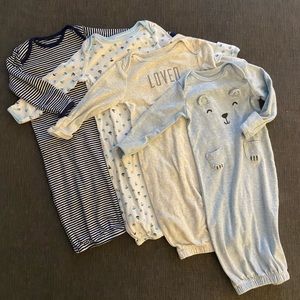 Baby Boy Sleeper Gowns - size 0-3 months